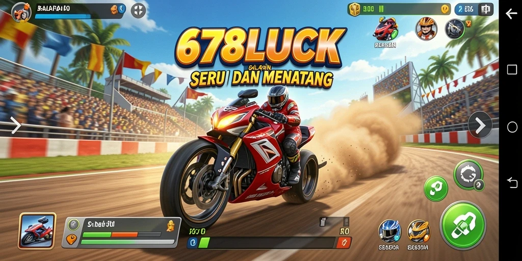 Tampilan gameplay menegangkan dari 678LUCK dengan mobil balap beraksi.