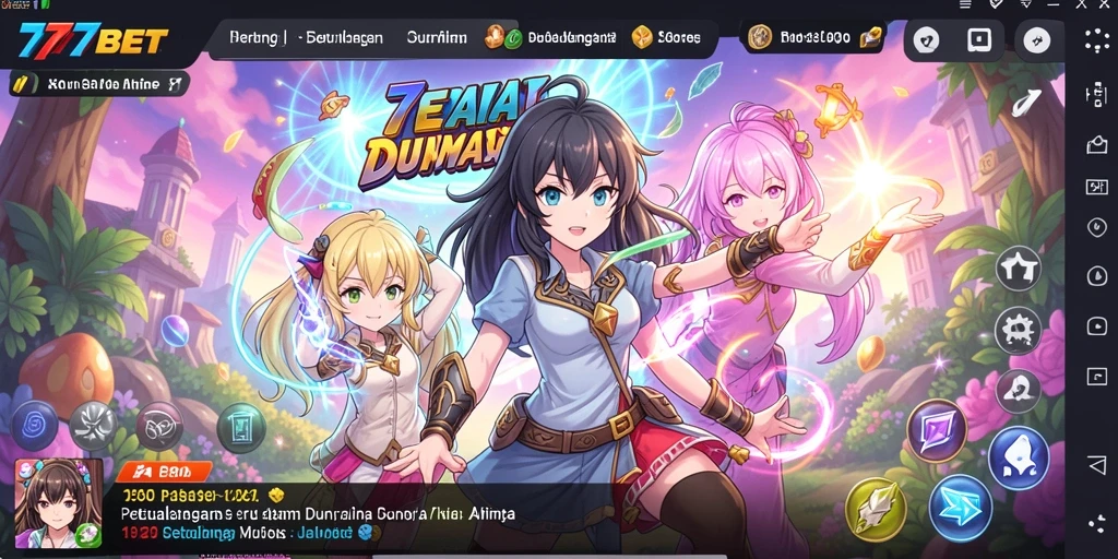 Tampilan menarik dari gameplay 777BET dalam dunia anime.