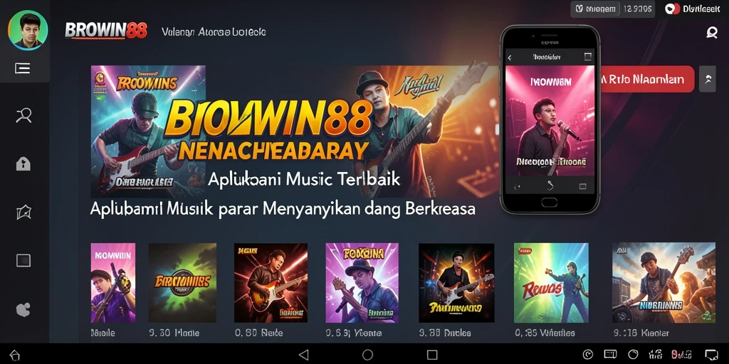 Tangkapan layar gameplay BROWIN88 menampilkan pengguna bernyanyi dengan antusias.