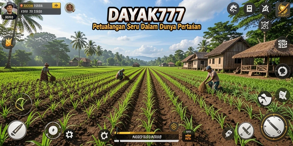 Screenshot utama DAYAK777 menampilkan gameplay pertanian yang menarik.