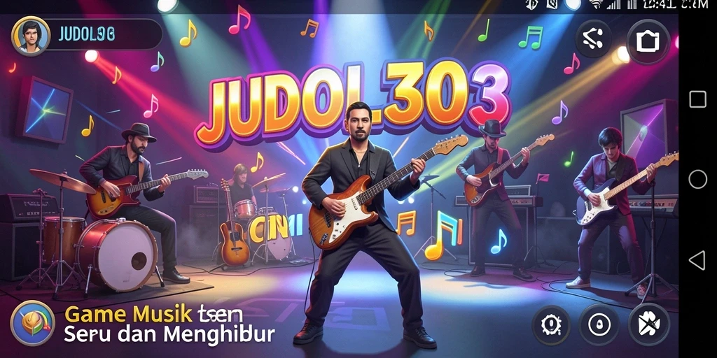 Tampilan gameplay seru dalam JUDOL303 dengan tantangan musik.
