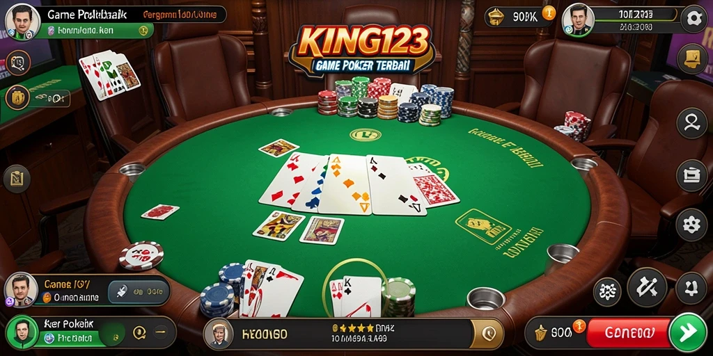 Screenshot KING123 menunjukkan gameplay Poker yang mengasyikkan dan interaktif.