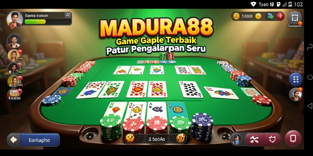 Screenshot gameplay MADURA88 yang menunjukkan serunya bermain Gaple.