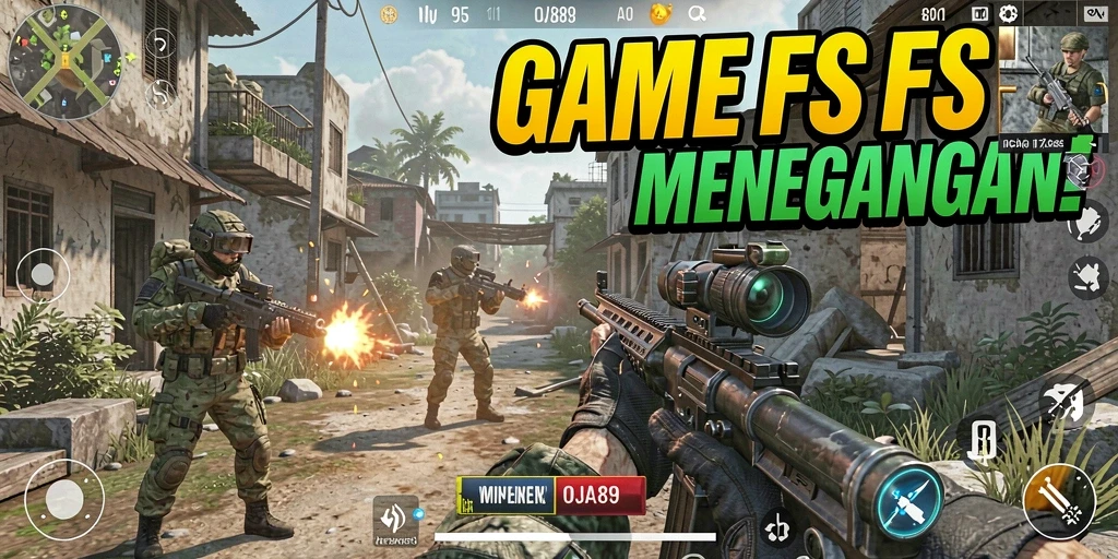 Screenshot OJA89 menampilkan aksi penuh di pertempuran FPS.