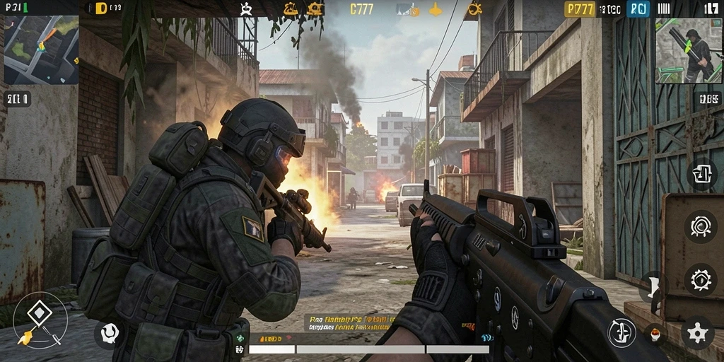 Tampilan gameplay <strong>PC777</strong> yang intens dan penuh aksi.