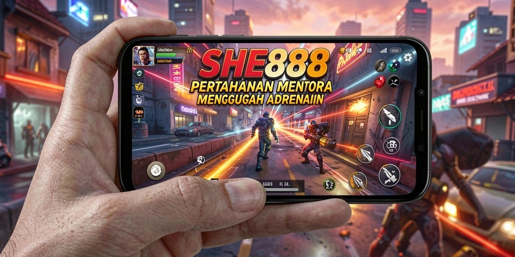 Screenshot gameplay SHE888 yang penuh aksi dan strategi Tower Defense.