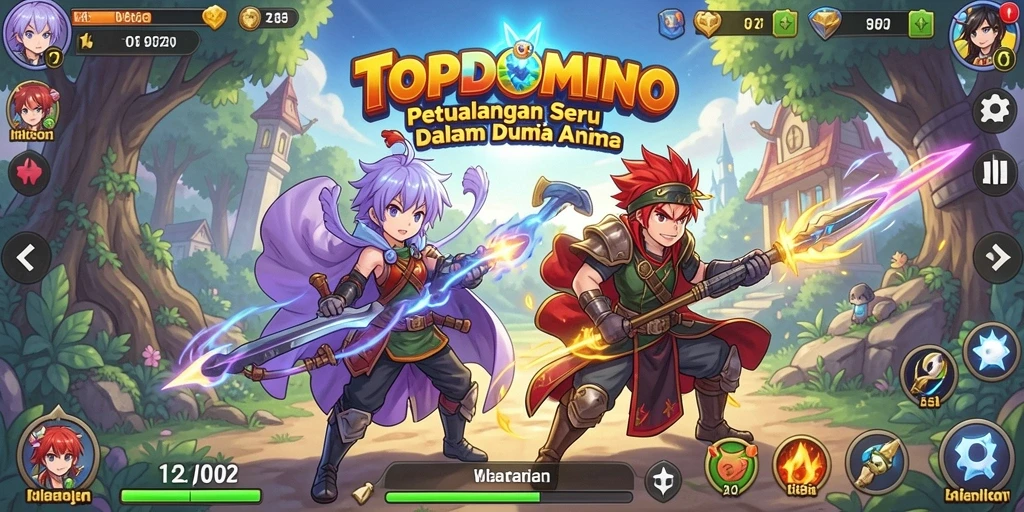 Tampilan menarik dari gameplay anime di TOPDOMINO.