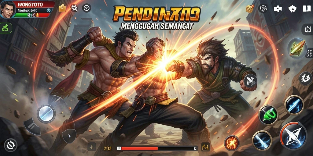 Screenshot yang menampilkan aksi pertarungan seru di WONGTOTO.